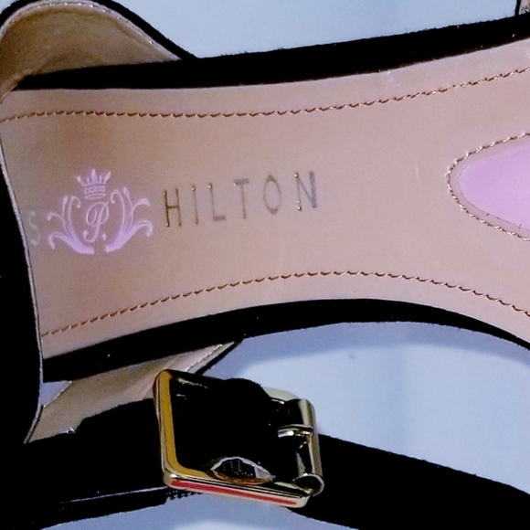 NEW PARIS HILTON BLACK SUEDE LEATHER ANKLE WRAP STILETTOS SIZE 10 - Picture 3 of 3